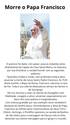 Morre o Papa Francisco
