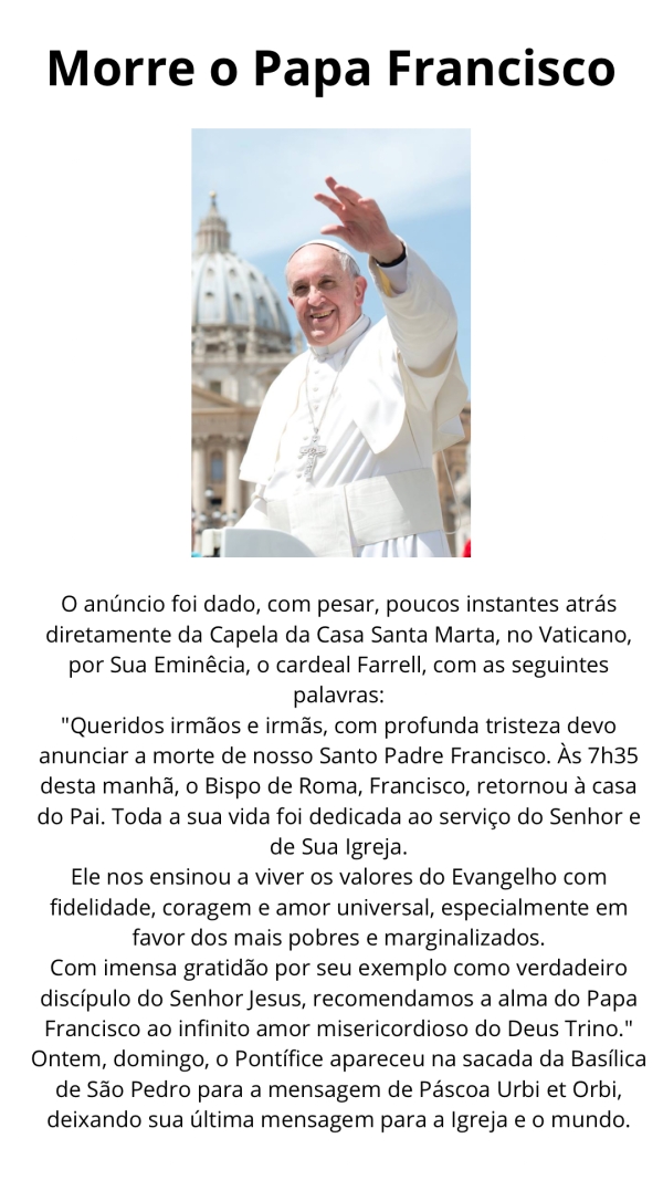 Morre o Papa Francisco