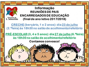 3.ªReunião de Pais/Encarregados de Educação (final de ano letivo 2017-2018)