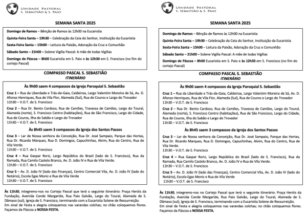 Compasso Pascal S.Sebastião - Itinerário