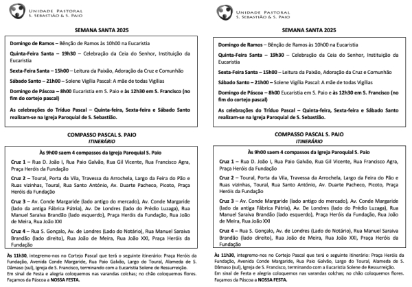 Compasso Pascal S.Paio - Itinerário